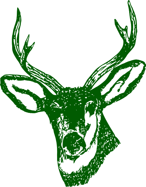 How To Set Use Green Stag Head Clipart - Green Deer Png (468x598), Png Download