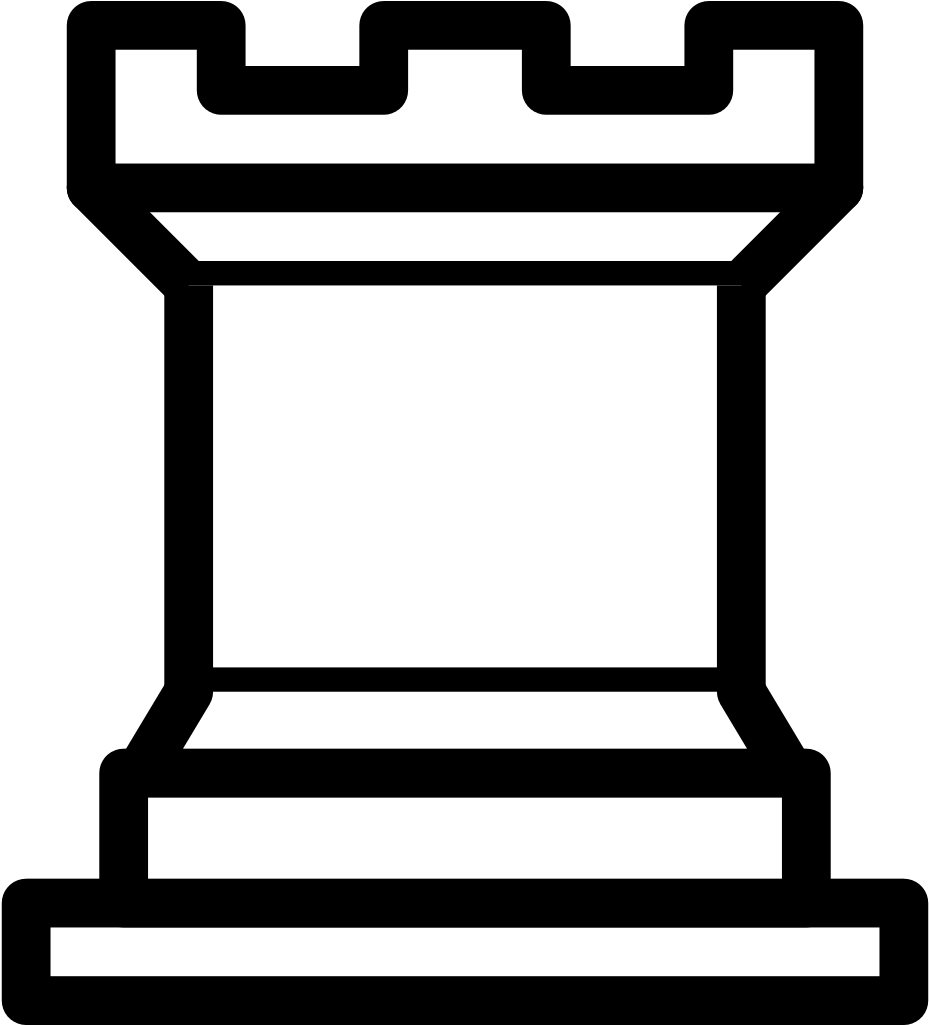 Western White Side Rook - Chess White Rook Png (1024x1024), Png Download