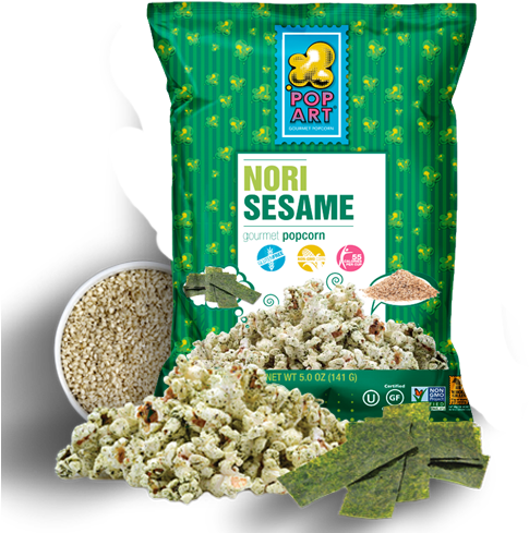 Nori - Pop Art Snacks Popcorn Nori Sesame, 5 Oz By Pop Art (500x500), Png Download