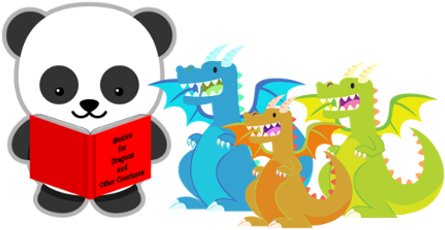 Panda Reading To Dragons - Giant Panda (460x345), Png Download