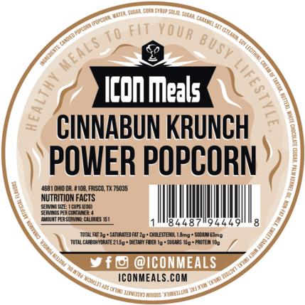 Icon Meals Protein Popcorn Cinnabun Krunch Icon Meals - Icon Meals, Inc. (480x480), Png Download