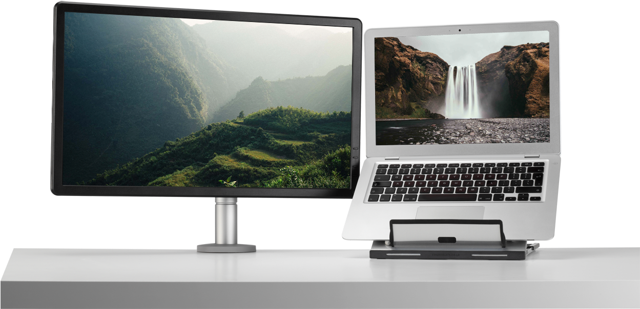 Cbs Laptop Stand Can Be Used Alone To Raise The Laptop - Laptop And Screen Stand (1300x731), Png Download