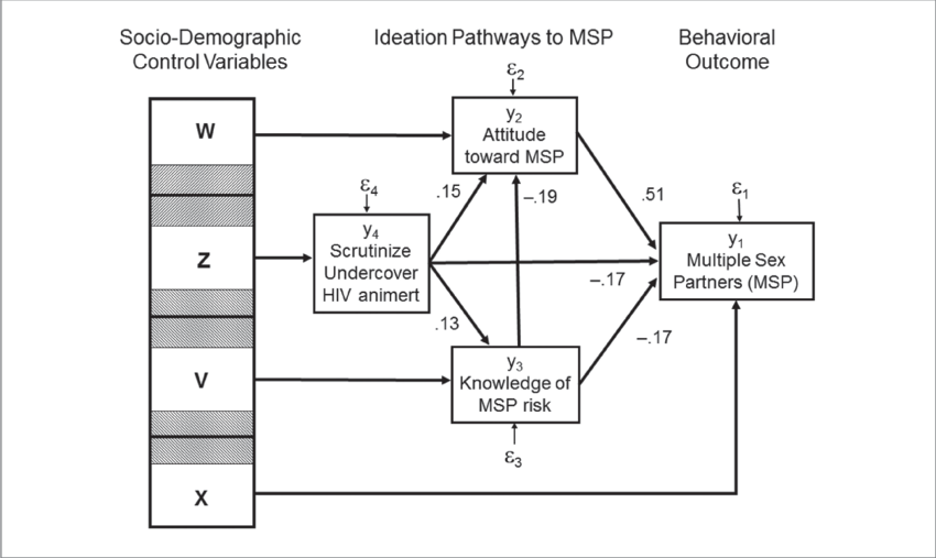 3 Structural Equation Model For Having Msp - Health Communication (850x507), Png Download