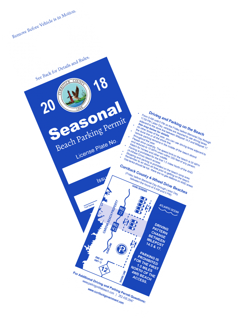 Beach Parking Permit - 2018 Corolla Beach Parking Permit (800x1071), Png Download