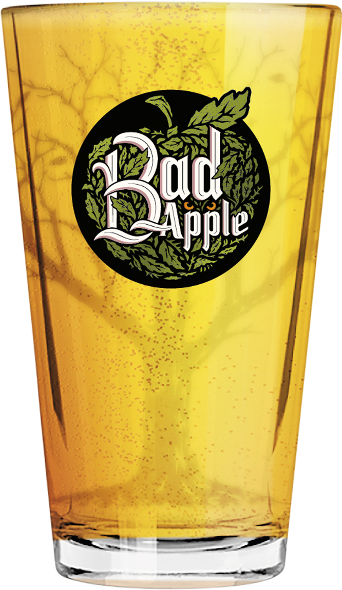 Bad Apple Cider Glass (666x1150), Png Download