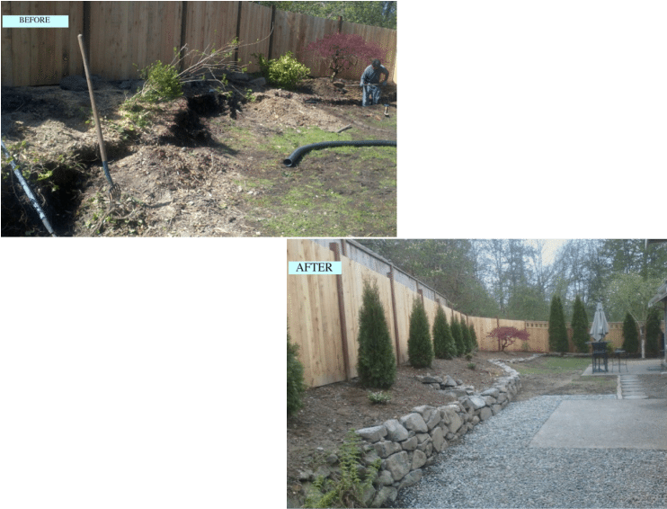 Fixing Drainage Problem And Rock Wall - Wall (742x566), Png Download