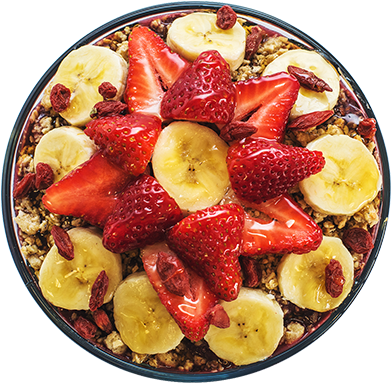 Berry Banana Bowl - Açaí Top View (400x391), Png Download