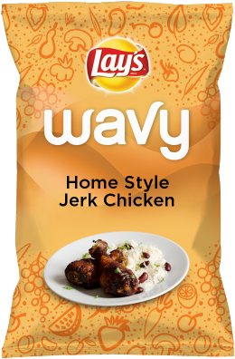 Wouldn't Home Style Jerk Chicken Be Yummy As A Chip - Lay's Wavy Roasted Garlic & Sea Salt Flavored Potato (308x423), Png Download