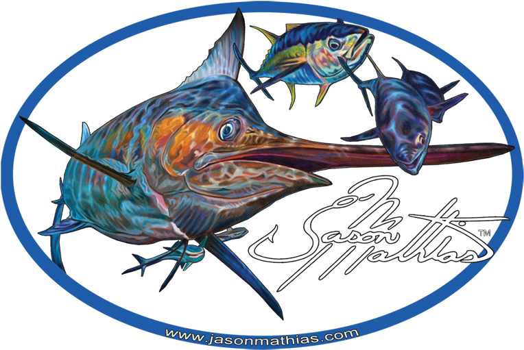 Jason Mathias Blue Marlin Sticker - Atlantic Blue Marlin (808x808), Png Download