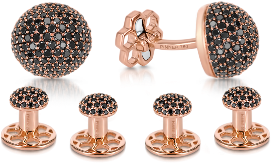 Sphere Tuxedo Studs And Sphere Cufflinks With Black - Diamond (1024x1024), Png Download