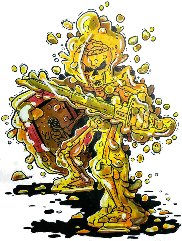The Air Around This Yellow-brown Ooze Laden Skeleton - Illustration (1230x1230), Png Download