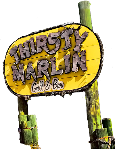 Thirsty Sign - Thirsty Marlin (407x520), Png Download