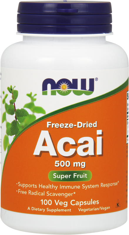 Acai 500 Mg Veg Capsules - Dopa Mucuna Now Foods (620x829), Png Download