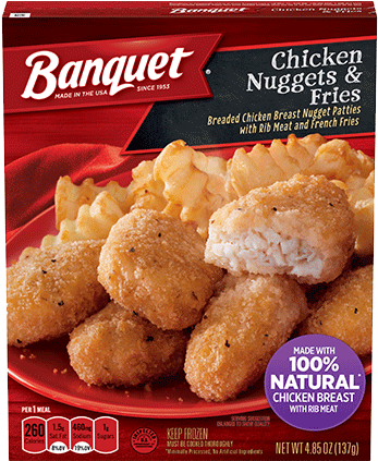 Chicken Nuggets And Fries - Banquet Dinners Chicken Nuggets And Fries (500x500), Png Download