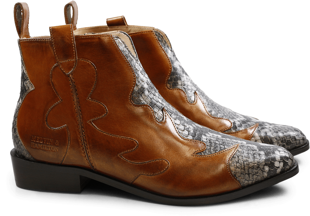 Ankle Boots Marlin 7 Snake Tan Gold Finish - Bottines Melvin & Hamilton Marlin 7 Snake Tan Gold (1024x1024), Png Download