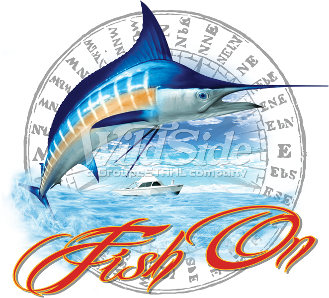 Fish On - Compass Rubber Stamp P28 (675x675), Png Download