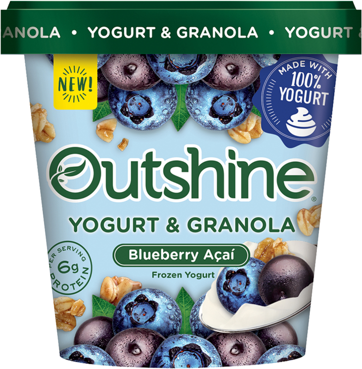 Outshine Acai Blueberry Frozen Yogurt With Granola - Outshine Yogurt And Granola (750x750), Png Download