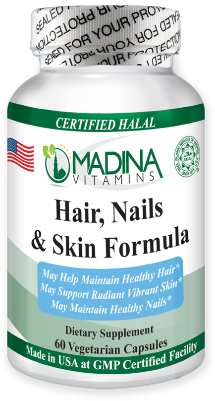 Halal Hair - Madina Vitamins Hair, Nails And Skin Formula (600x900), Png Download