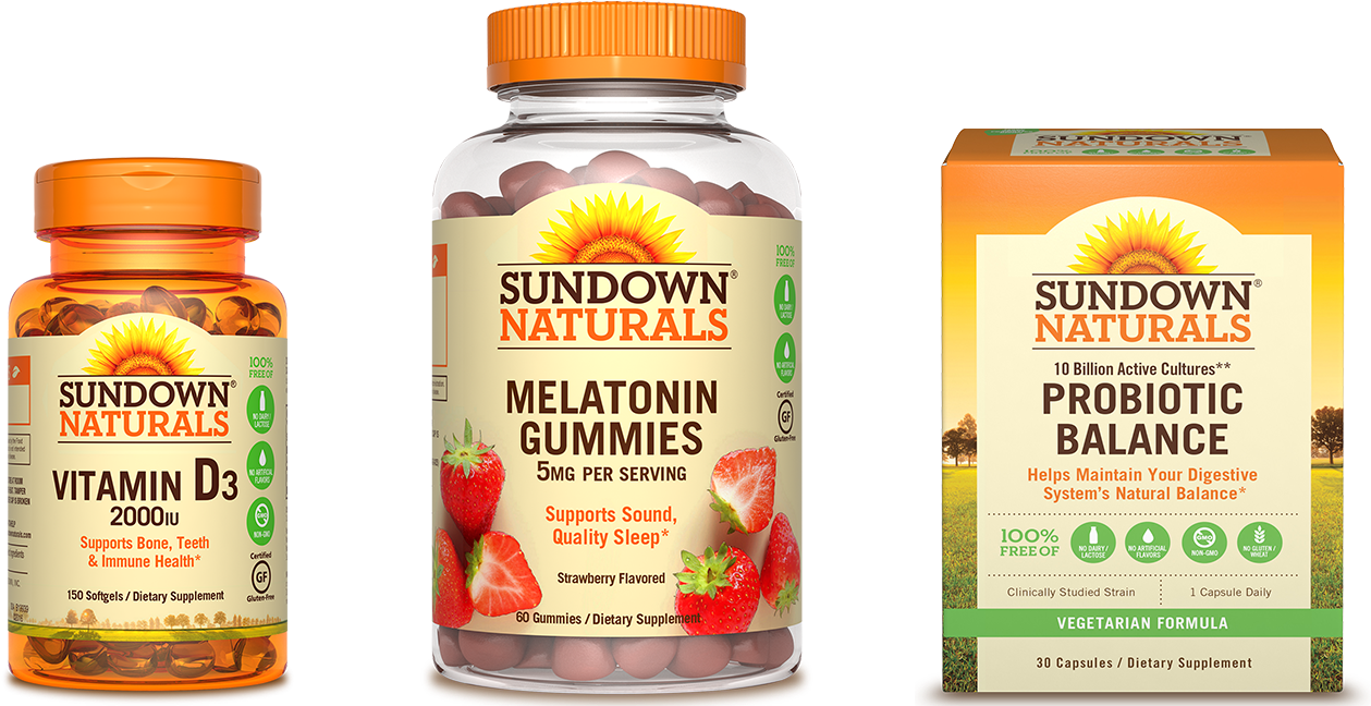 Nutritional Supplements And Vitamins - Sundown Naturals Melatonin 5 Mg, 60 Gummies (pack Of (1349x684), Png Download
