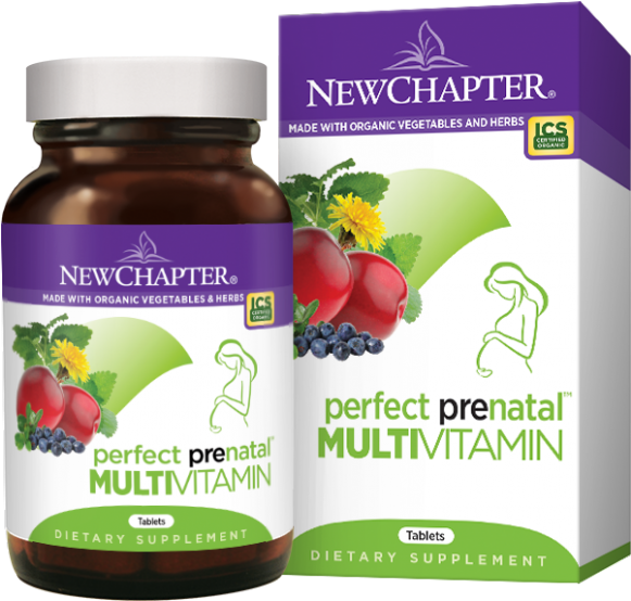 Prenatal Vitamins - New Chapter Perfect Prenatal (580x580), Png Download