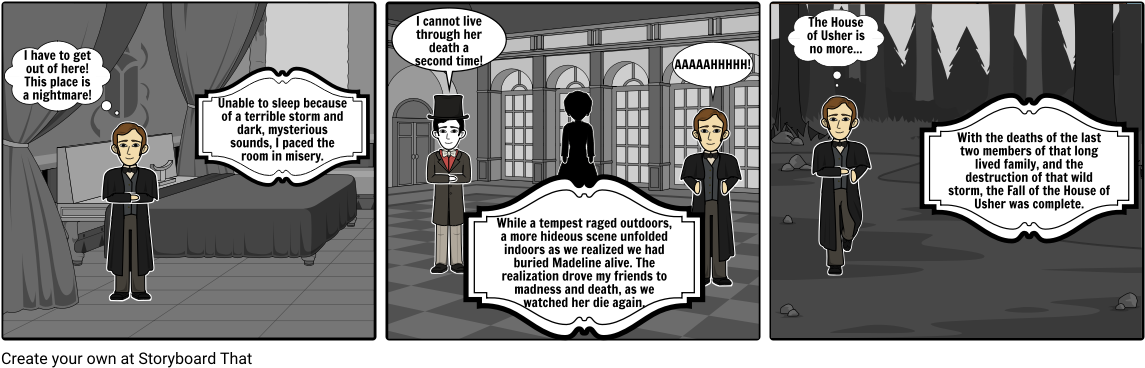 The Fall Of The House Of Usher - Cartoon (1164x385), Png Download