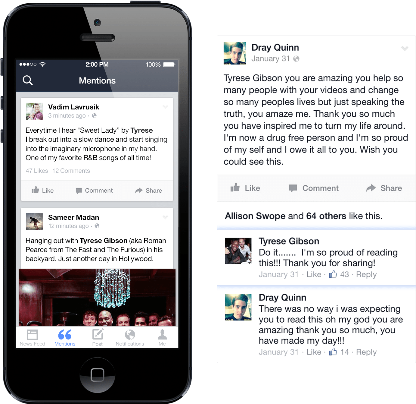 Facebook Rolling Out Mentions Iphone App For Verified - Mentions On Facebook (1892x1350), Png Download