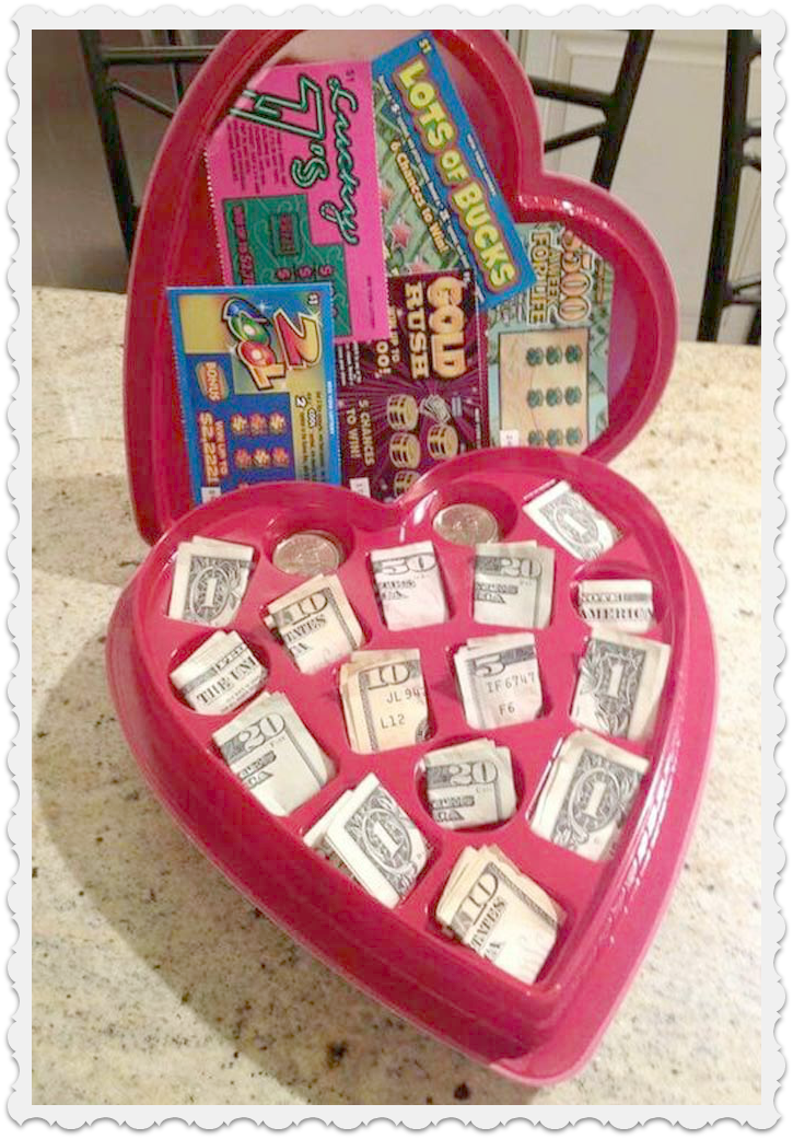 Lottery Ticket Candy Heart Box 725×1,041 Pixels - Valentines Day Gifts (725x1041), Png Download