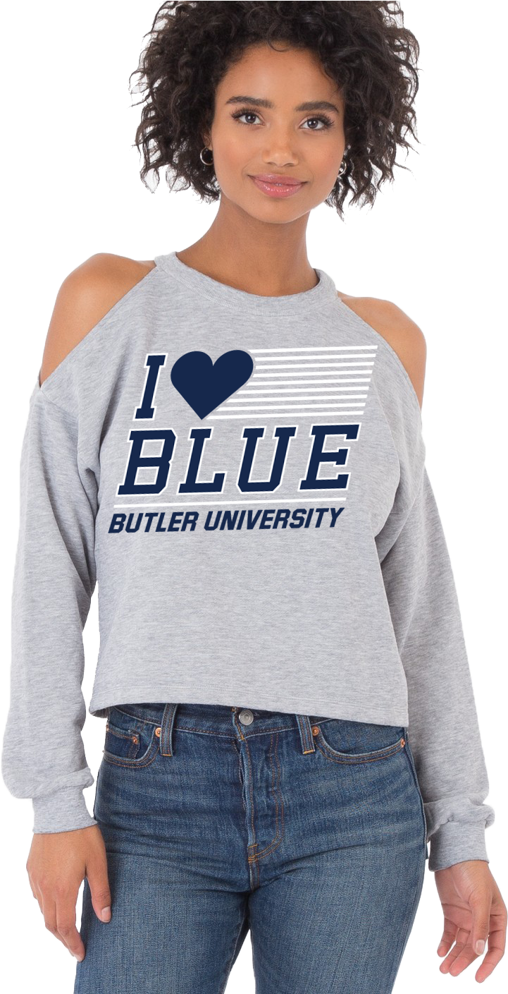 Butler Bulldogs Women's Cold Shoulder Knit - Z Supply The Emerson Camo Thermal (896x1408), Png Download
