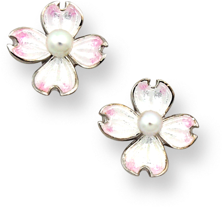 Sterling Silver Dogwood Studs - Artificial Flower (800x800), Png Download