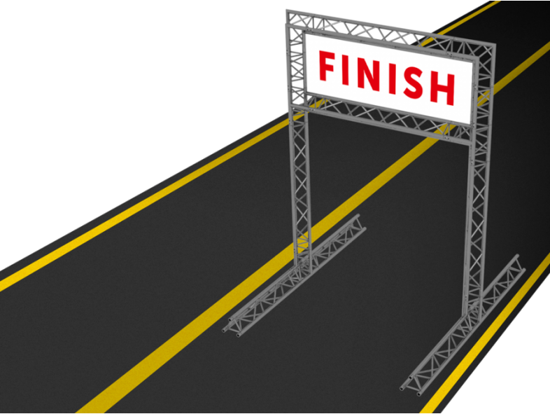 Start Gate On Racetrack Stadium And Spotlights In Motion - Truss Gate (786x591), Png Download