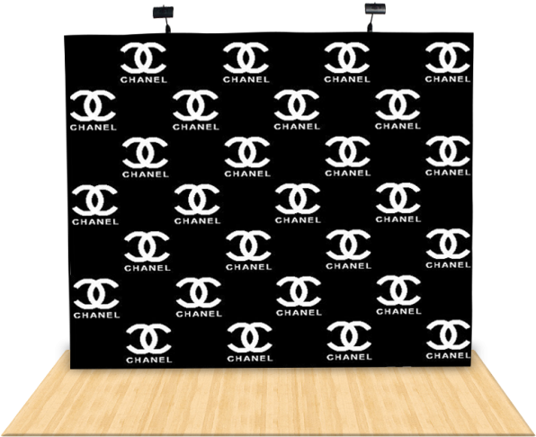 10ft Fabric Straight Step Repeat Backdrop - Chanel Step And Repeat (600x655), Png Download