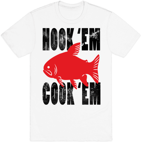 Hook 'em & Cook 'em - Baseball Tee (484x484), Png Download