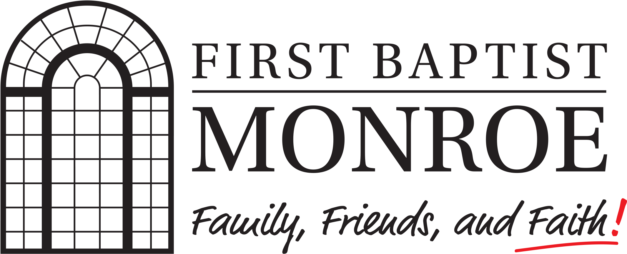 Logo In Black Faith Underlined - First Baptist Church (2393x1133), Png Download