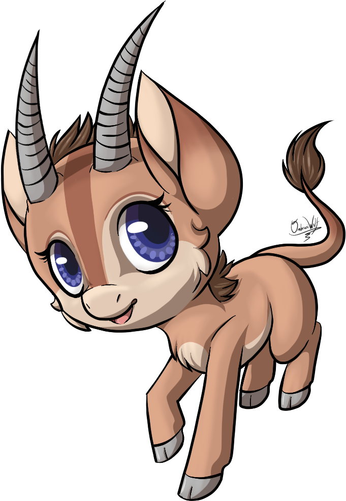 Animal In Mlp Form, Antelope, Artist - Cartoon (762x1048), Png Download