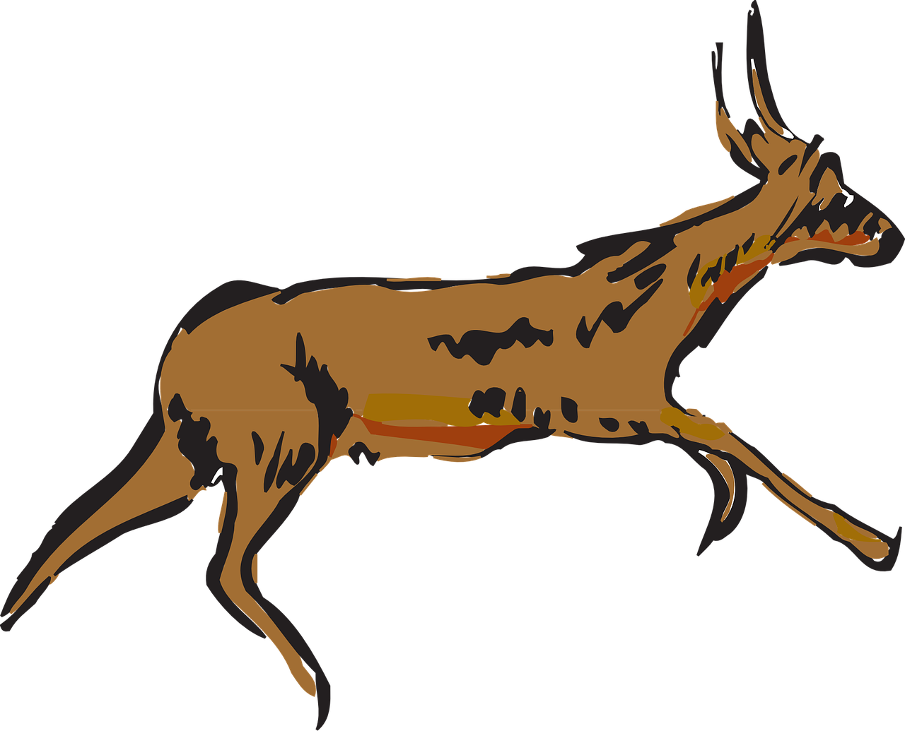 Clipart Resolution 1280*1035 - Running Antelope Png (1280x1035), Png Download