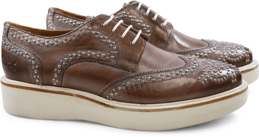 Derby Shoes Molly 1 Crust Pale Lila Rivets Xl Ginger - Melvin & Hamilton Damen Halbschuhe Molly Braun (1024x1024), Png Download