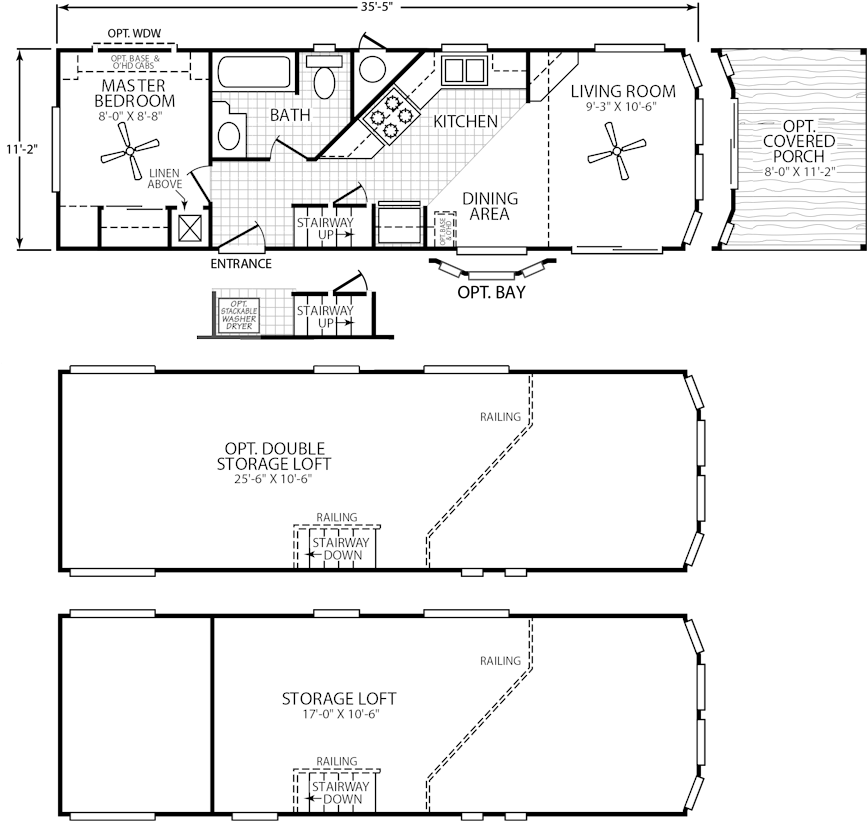 The Antelope Model Has 1 Bed And 1 Bath - Drawing (880x843), Png Download