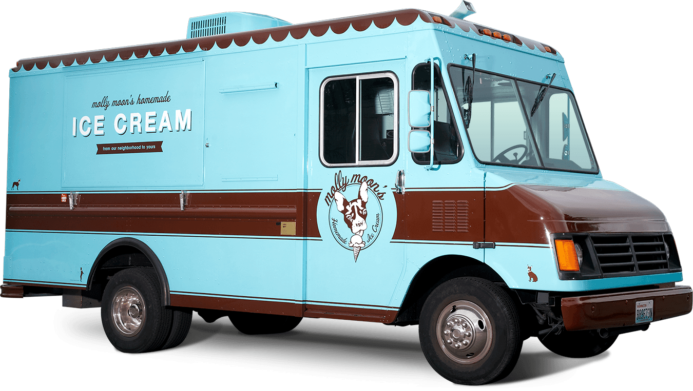 Molly Moon's Ice Cream Truck - Ice Cream Truck Brand (1350x763), Png Download