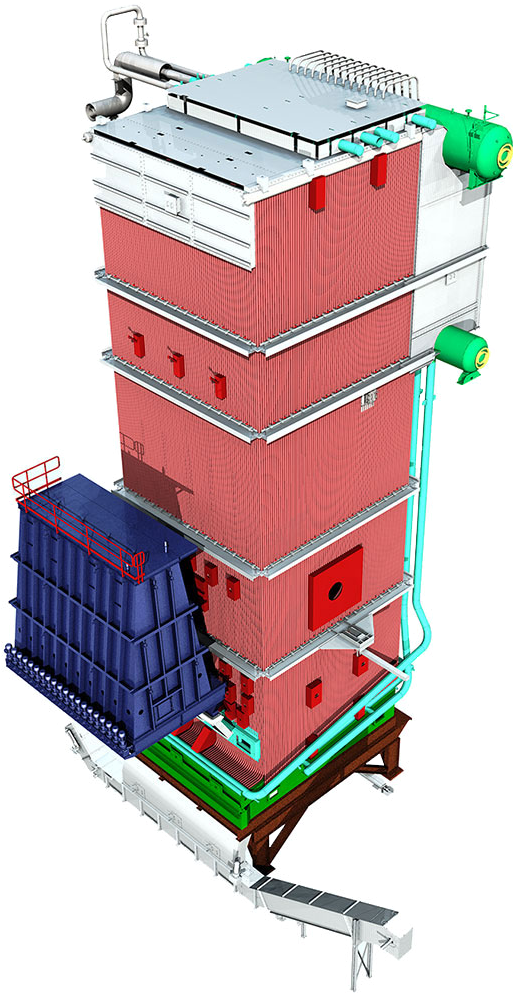 Solid Fuel Boilers Stoker Grate Combustion - Mechanical Stoker (533x998), Png Download