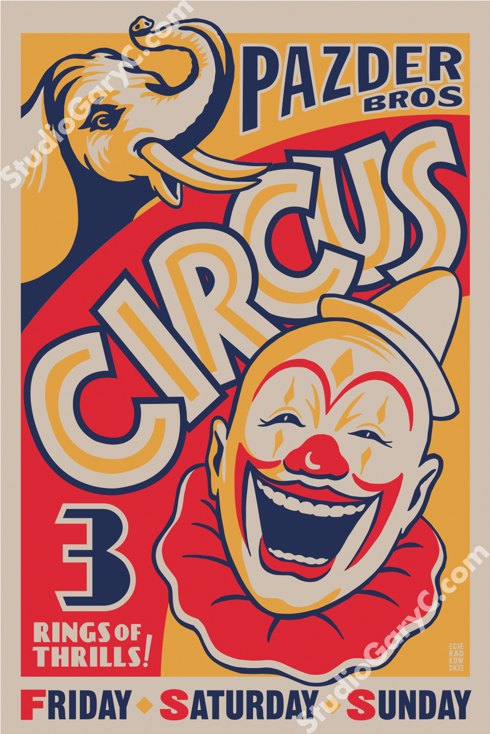 Pazder Brothers Circus Poster - Circus Poster (1500x1500), Png Download