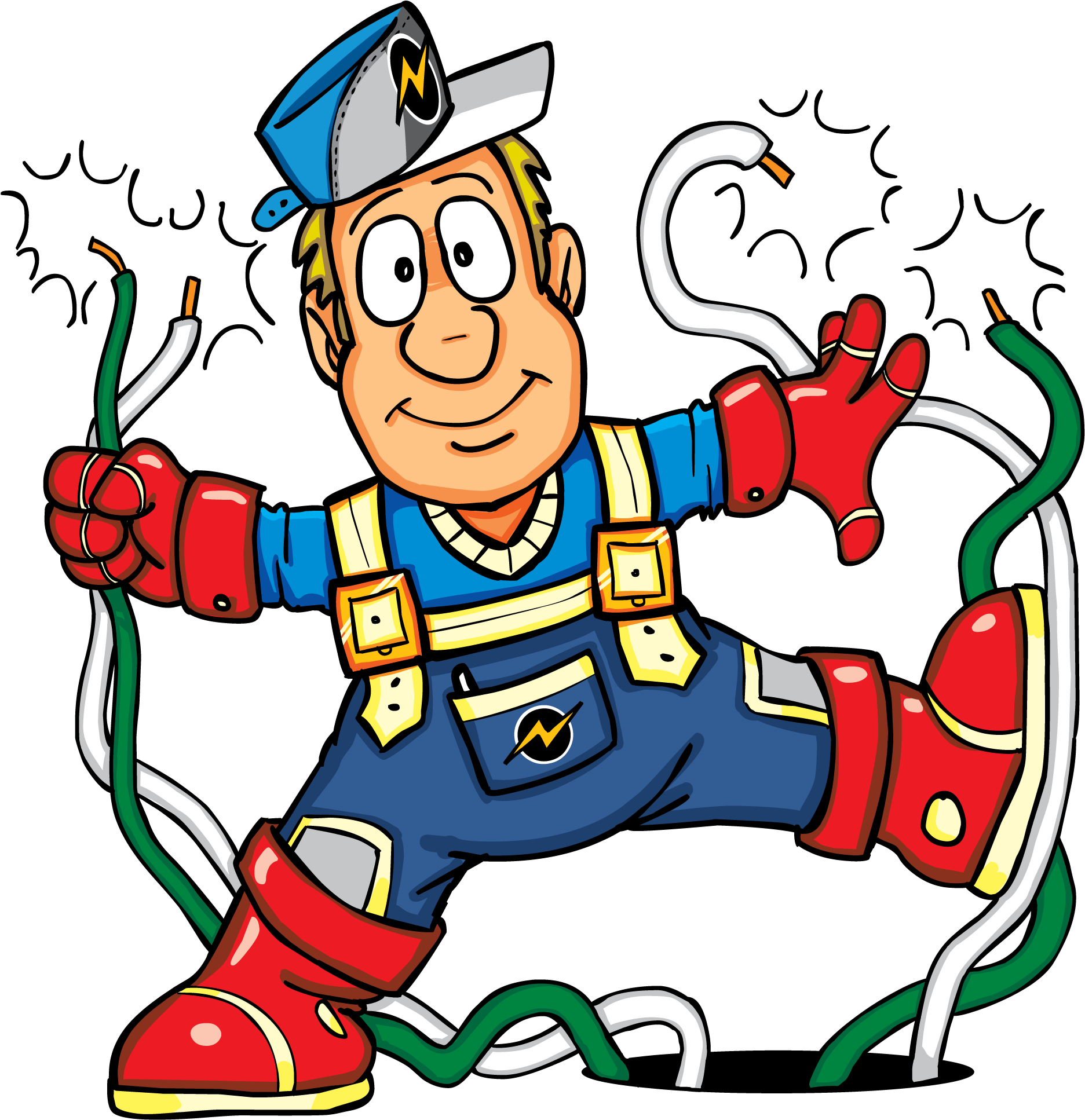 Electrician Clipart Free Download Clip Art On Dinosaur - Dibujos De Electricidad Basica (1920x1970), Png Download