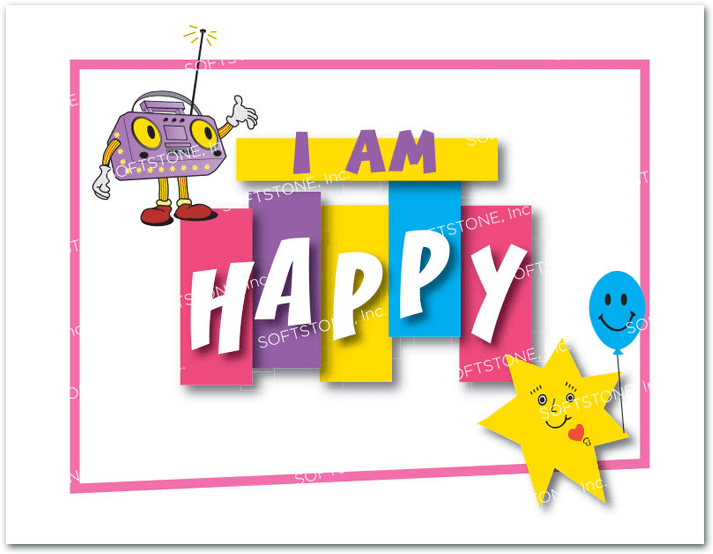Affirmation Poster, I Am Happy - Am Happy Poster (750x750), Png Download