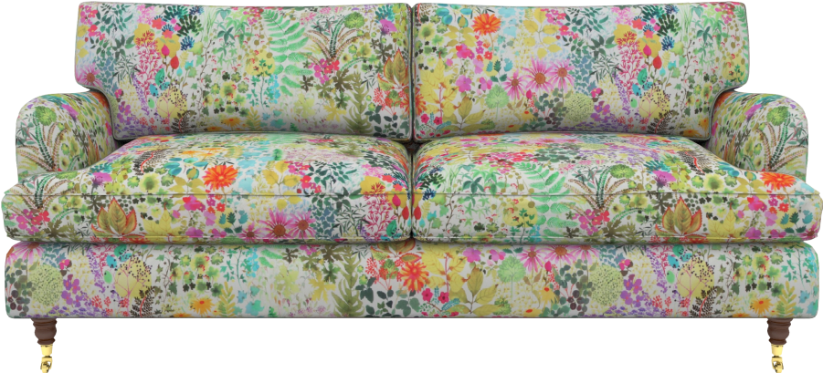 Floral Print Upholstery Back In Fashion - Floral Print Sofa (1000x500), Png Download