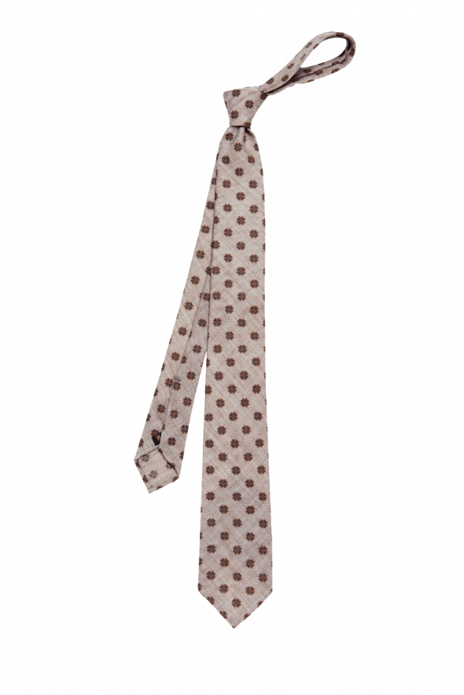 Image - Rubinacci Caramel Vintage Wool Floral Print Tie (1160x1000), Png Download