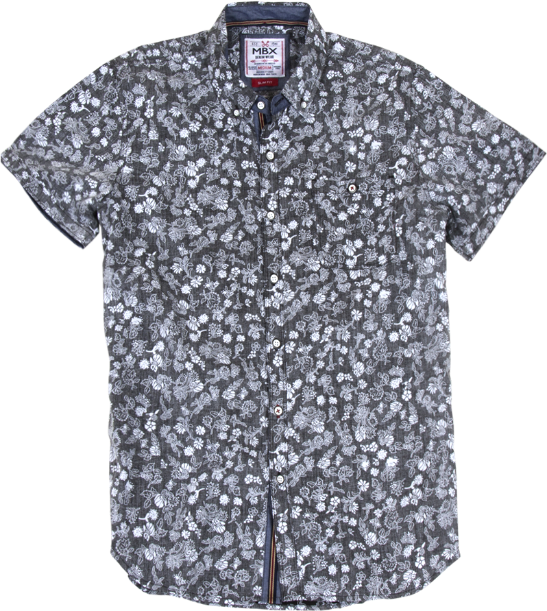 Floral Print Shirt - Polo Shirt (800x975), Png Download