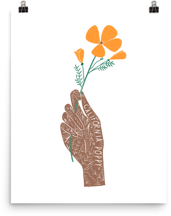 California State Flower Print - California (1000x1000), Png Download