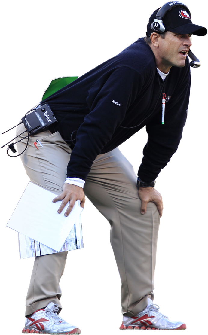 3 More Cuts - Jim Harbaugh Transparent Background (779x1173), Png Download