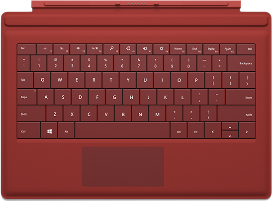 Microsoft Surface Pro 3 Accesories Cases - Microsoft Surface 3 Type Cover - Red (635x403), Png Download