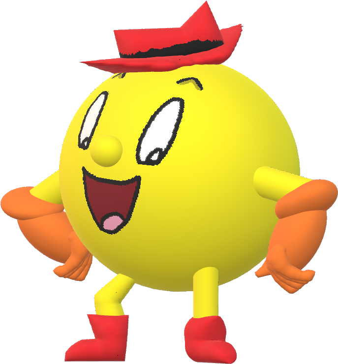 Pac Man In Pac Land 3d Model - Pac-man (711x757), Png Download