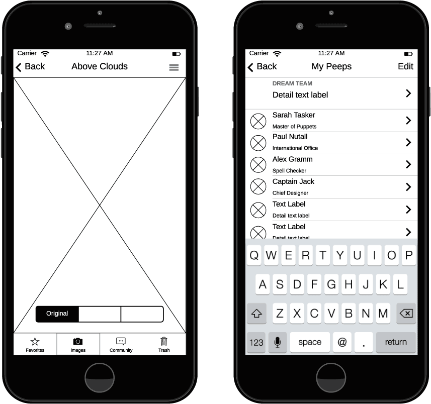 Iphone Wireframe - Mobile Phone (872x820), Png Download